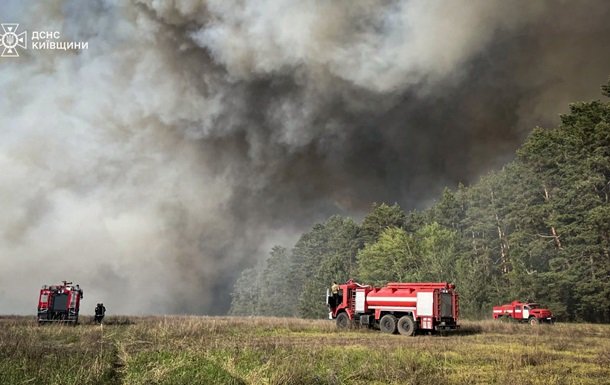 На Київщині виникла потужна лісова пожежа: площа та наслідки події розширюються