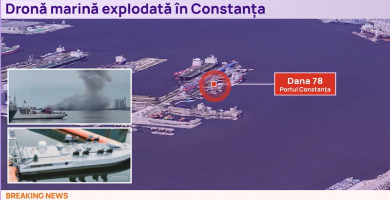 У Румунії розпочато кримінальне провадження у зв'язку з вибухом морського дрона в порту Констанци