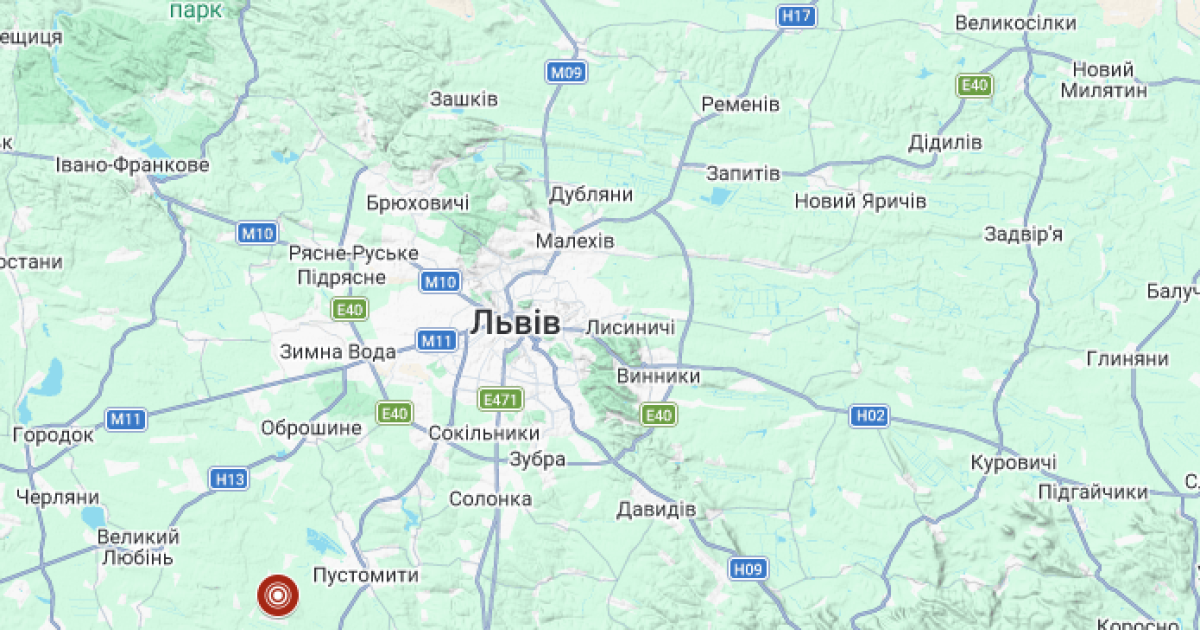 У Львівській області зареєстровано землетрус магнітудою 2,8 бала