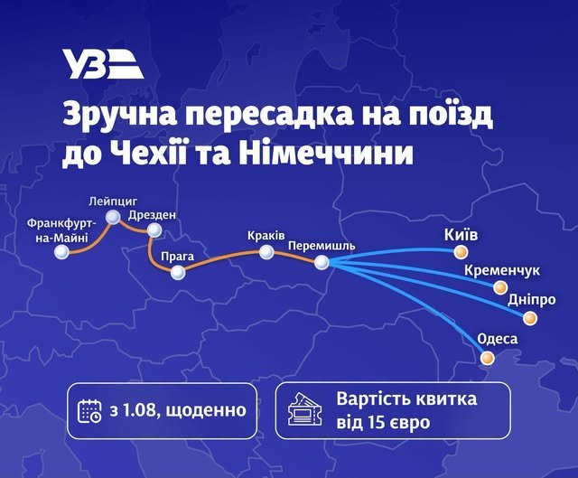 З 1 серпня відновлюється залізничне сполучення між Львовом та Німеччиною