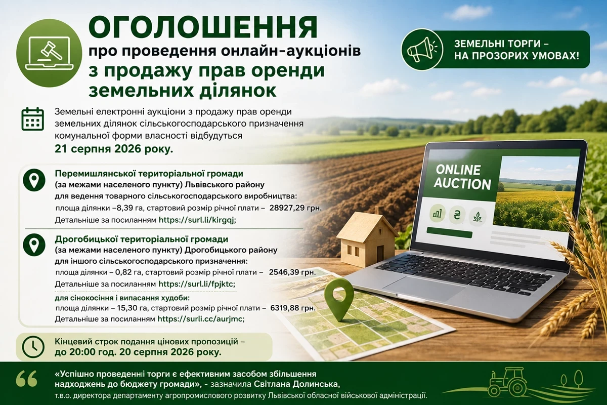 Аграрії Львівщини можуть орендувати більше 24 гектарів комунальної землі