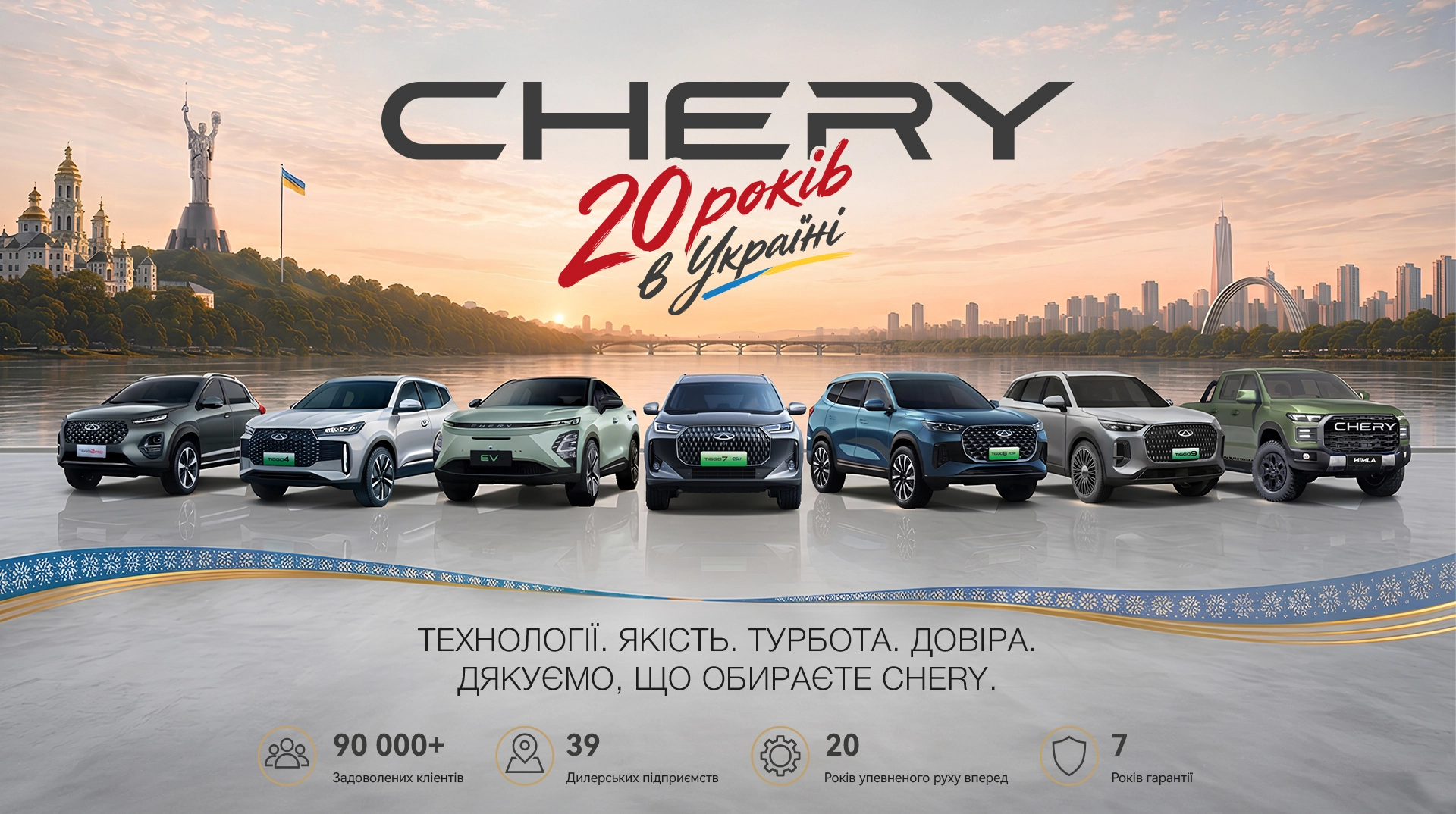 CHERY в Україні: 20 років інновацій, довіри та розвитку на автомобільному ринку