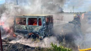 У селі Зубра на Львівщині сталася пожежа автомобіля Ford Transit