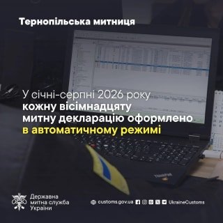 На Тернопільщині 5,5% митних декларацій оформлюються без участі митників