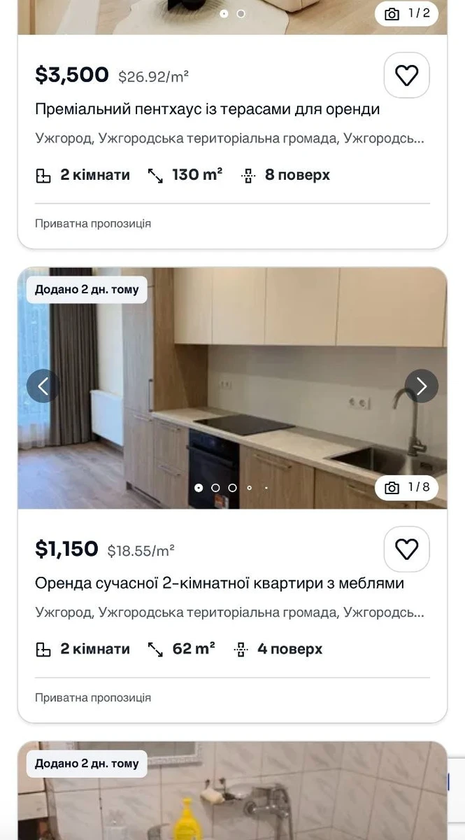 Ціни на оренду квартир у західній Україні: прогноз до $3,5 тисячі