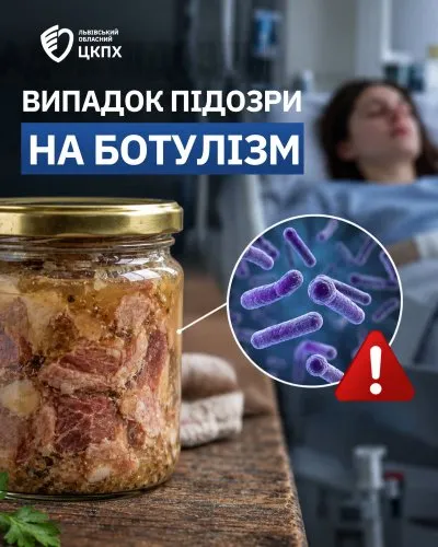У Львівській області 33-річну жінку госпіталізували до реанімації з підозрою на ботулізм