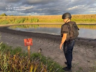 У Львівському районі на березі ставка виявлено мінометну міну
