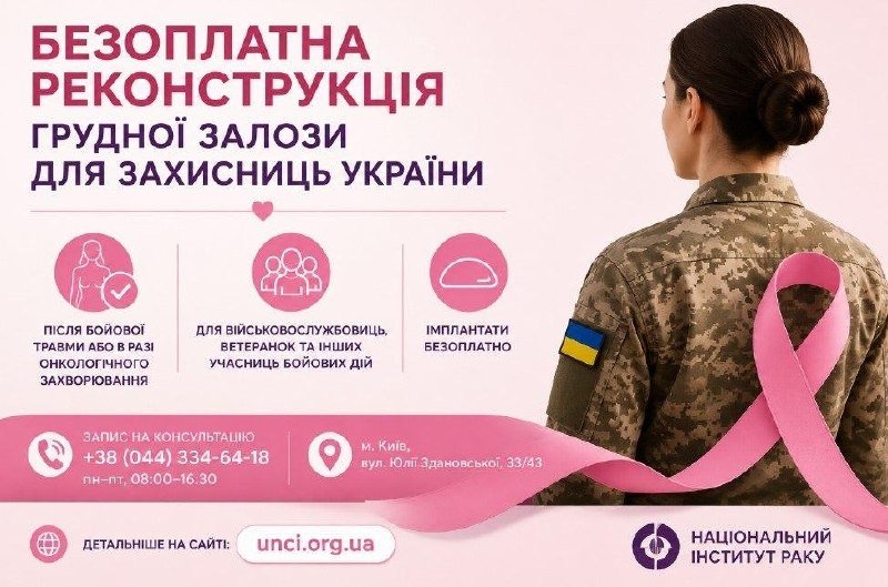 Безкоштовна реконструкція грудної залози для військовослужбовиць та ветеранок: підтримка жінок-учасниць бойових дій