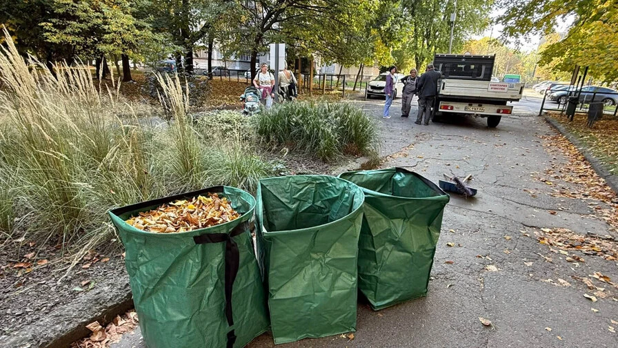 У Львівських парках стартувало екологічне прибирання: листя збирають у багаторазові мішки
