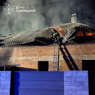 У селищі Бірки рятувальники ліквідували пожежу в будівлі з електромобілем всередині